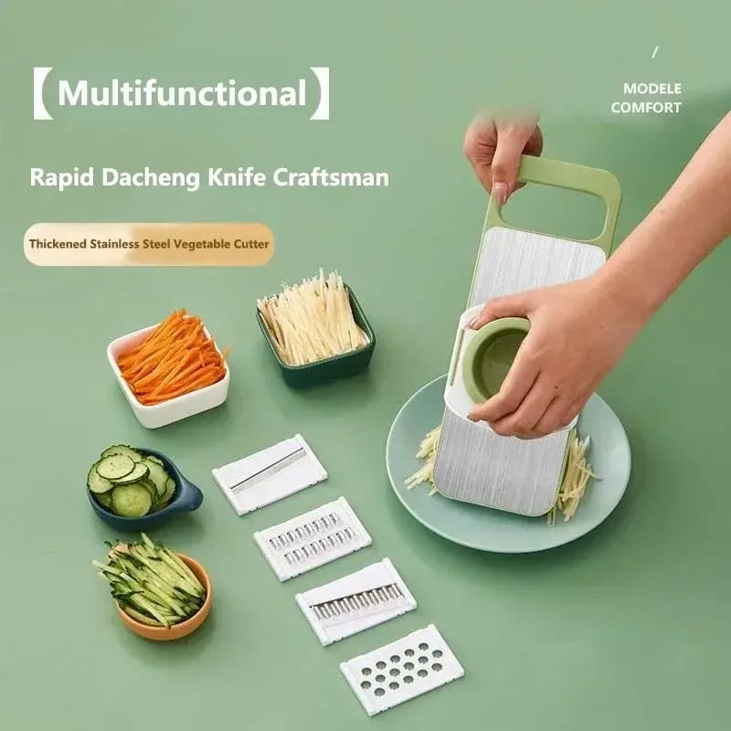 Multifunctional Vegetable Cutter & Slicer Set โ Stainless Steel Mandoline Slicer with 5 Interchangeable Blades - Image 3