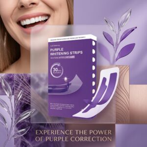Purple Color-Correcting Teeth Whitening Strips โ Peroxide-Free Stain Removal & Instant Smile Brightening Set