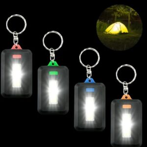 Mini COB LED Keychain Flashlight 3 Modes | Portable Rechargeable Keychain Torch | Emergency Pocket Light (Random Color)