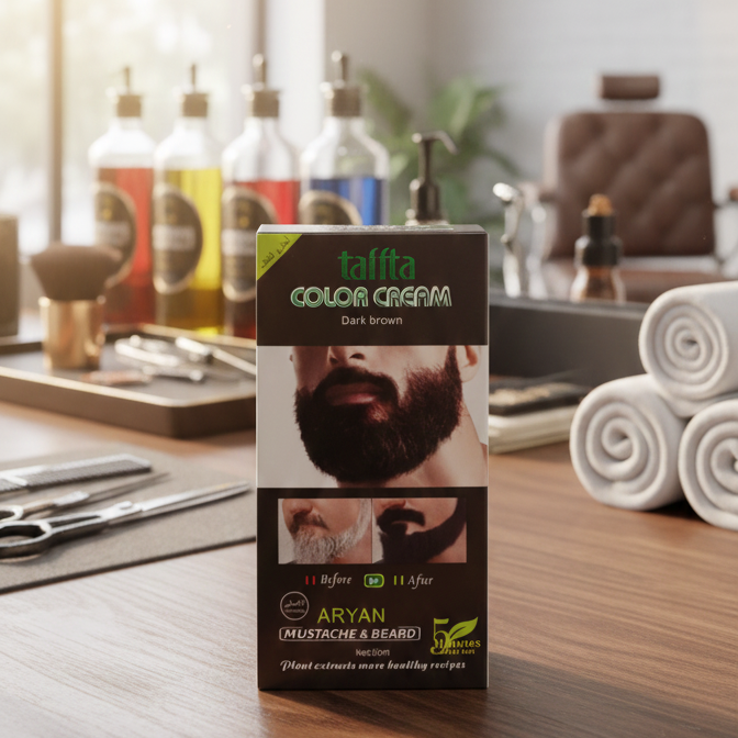 Aryan Mustache & Beard Color Cream (Dark Brown) โ 5-Minute Instant Grey Coverage with Plant Extracts