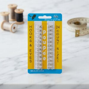 Model 555 Hooks & Eyes Size 1 | 24 Pieces In Card | Durable Sewing Accessory