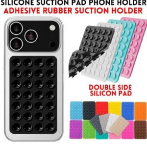 Double Side Silicone Suction Pad Phone Holder – Self-Adhesive Square Rubber Grip Pad for All Mobiles & Tablets