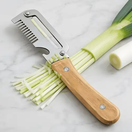 1 PCs Multi-Functional Knife Peelers For Kitchen Stainless Steel Multi-function Kitchen Peeler with Wooden Handle - Image 5