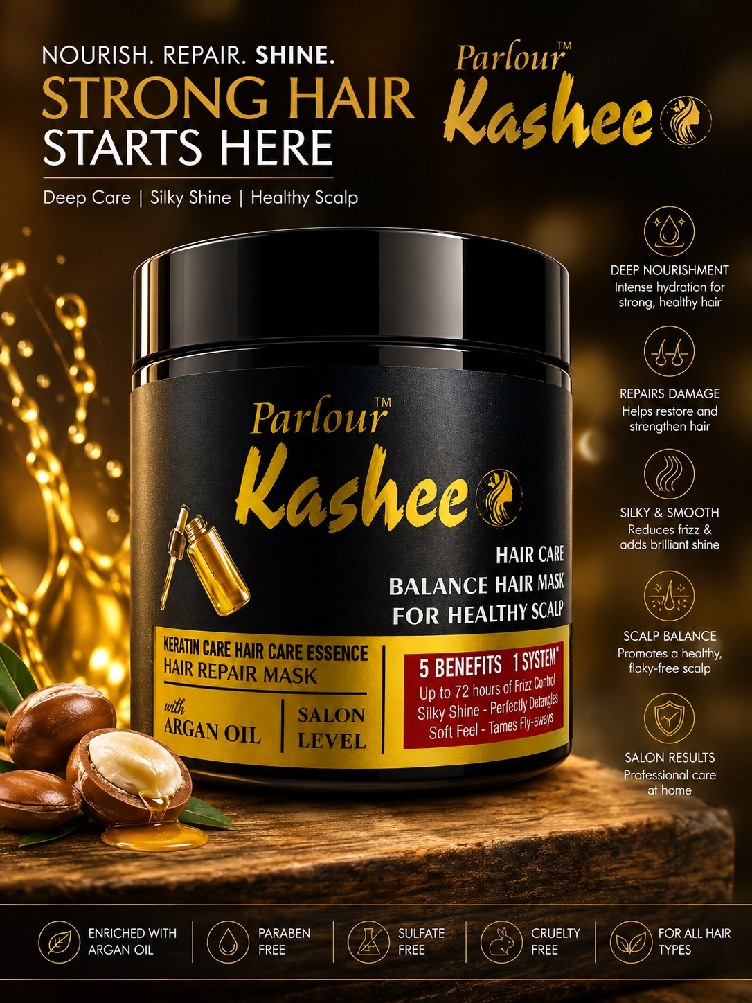 Kashee's 7 In 1 Foundation, Fixer, Face Powder, Loose Powder, Hair Mask, Face Mask And Paint Stick Deal, Pack Of 7 - Image 2