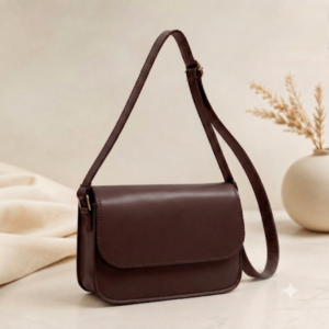 Classic Flap Crossbody Shoulder Bag for Women – Premium Leather Look Handbag with Adjustable Strap & Gold Lock Closure