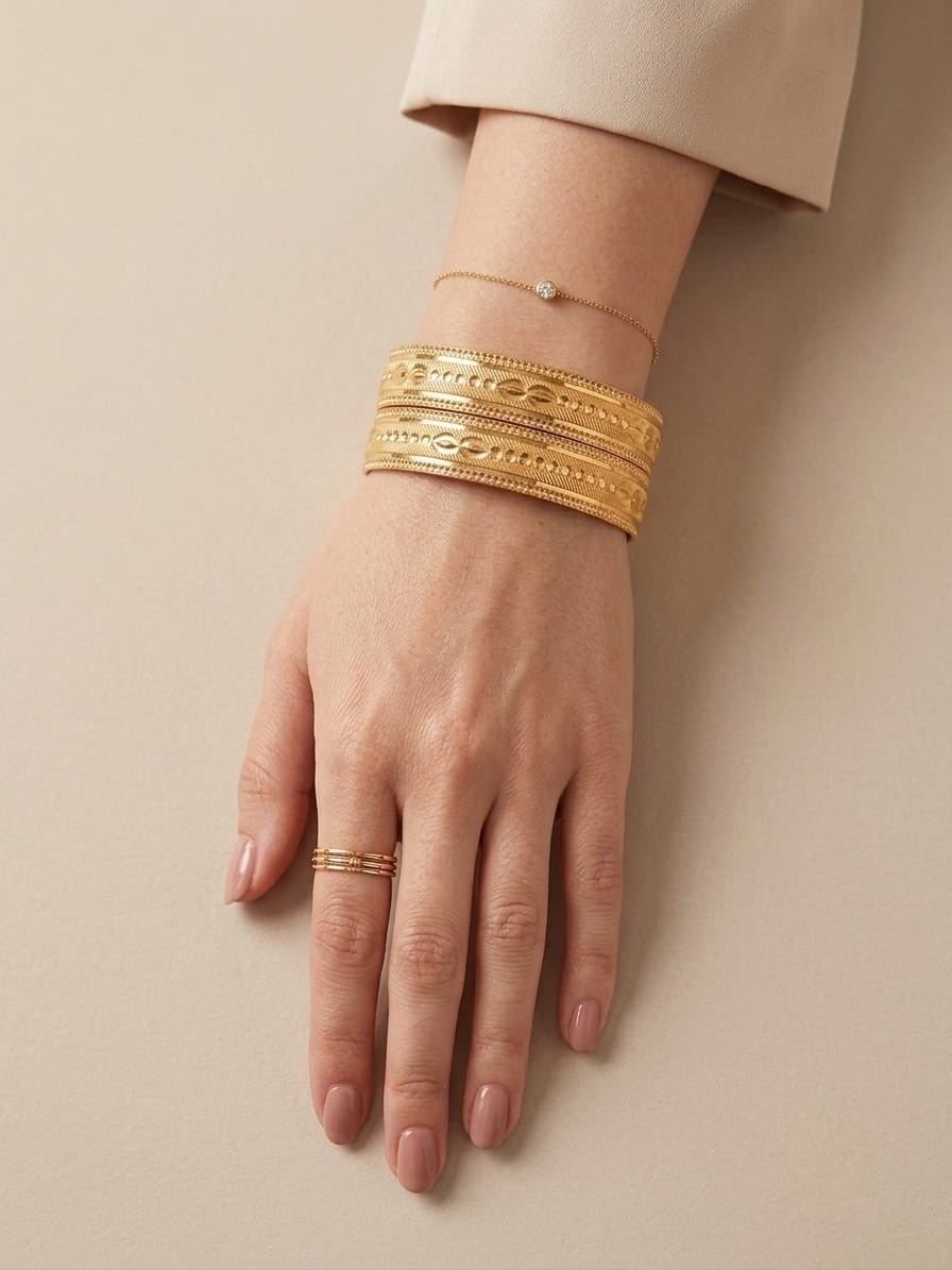 Royal Mughal Filigree Gold Plated Bangles for Women โ Set of 2 Bangles Only | Traditional Bridal & Party Wear Jewelry - Image 3