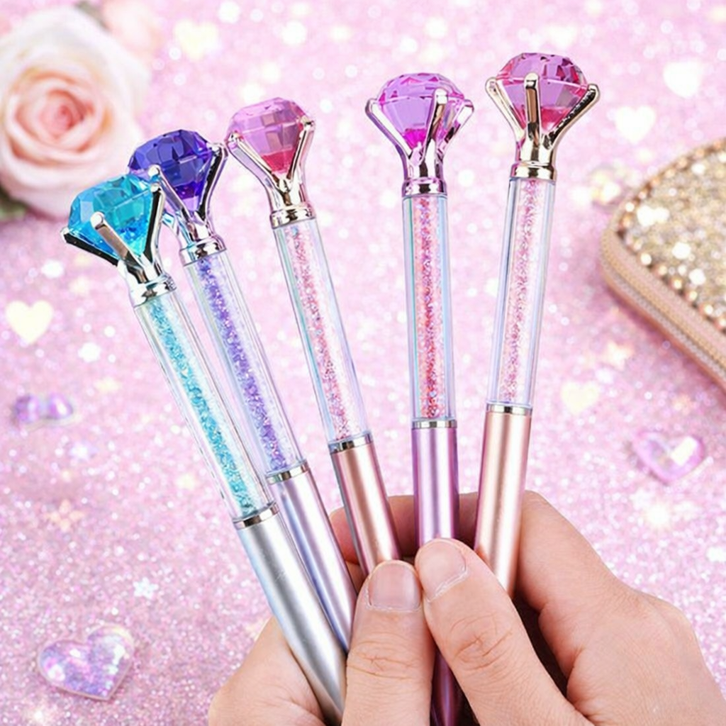 Happy Valentine's Day Crystal Diamond Gel Pen โ Luxury Glitter Ballpoint Pen for Gift, School, Office & Stationery (Random Color) - Image 2