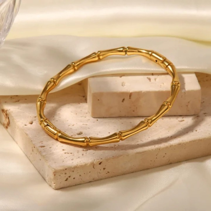 Bamboo Trending Korean Bangle - Jewelry Product Designed For Wrist Wear And Daily Ornament Routine (SKU: QRT-201)
