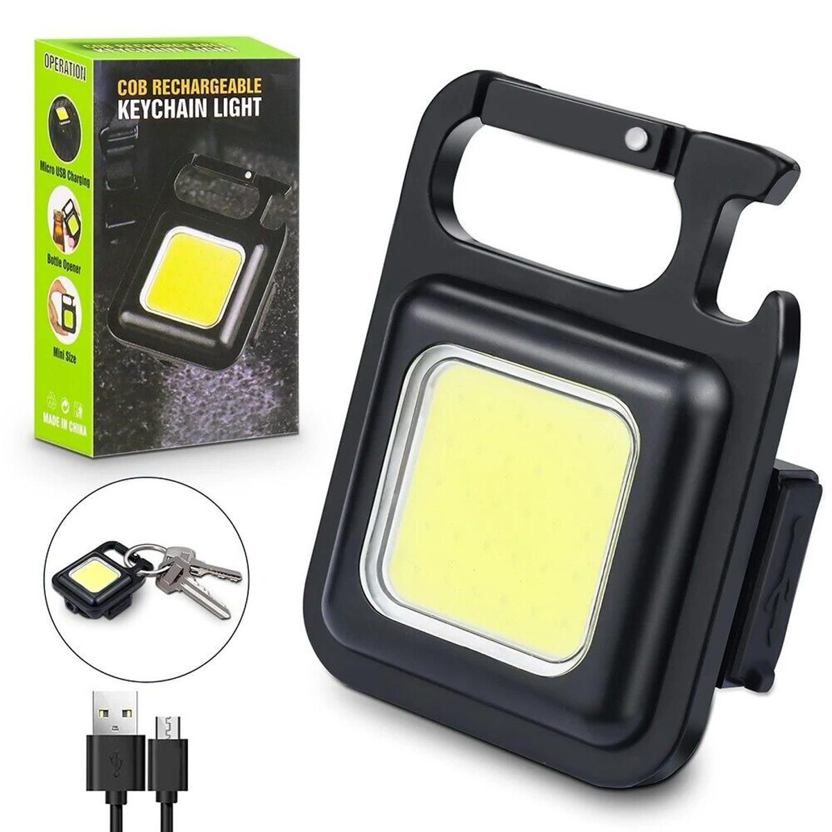COB Rechargeable Keychain Light โ Ultra Bright Metal Body Emergency Light with Type-C Charging (With Cable) - Image 2