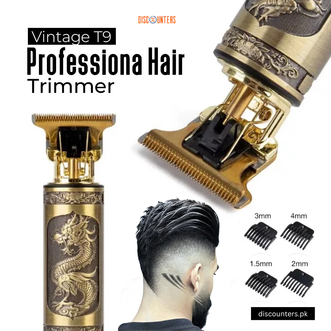 Vintage T9 Professional Trimmer โ Close-Cutting T-Blade Hair Clipper for Men - Metal Body - Image 3