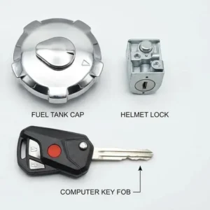 Motorcycle Fuel Tank Lock Set with Key & Helmet Lock