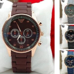 Men's Stainless Steel Analog Watch Brown Grey Black Blue