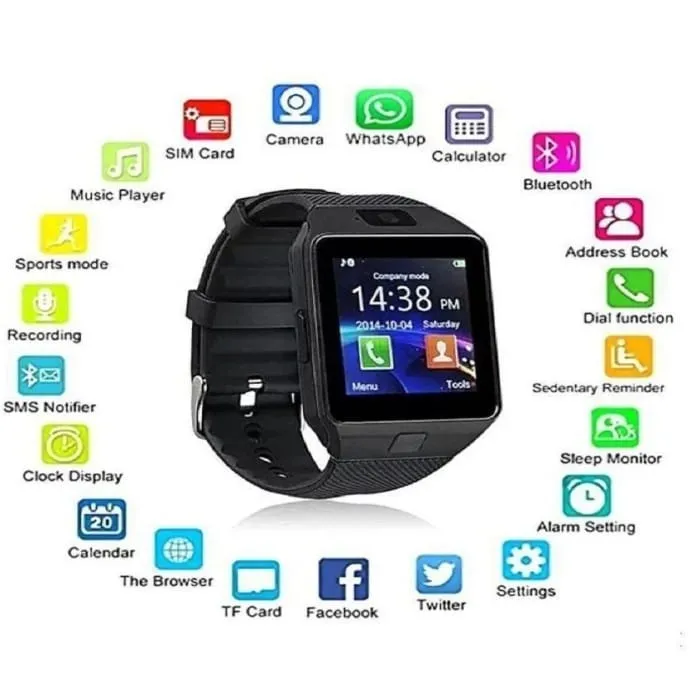 DZ09 Smart Watch 1.99" Bluetooth Calling Smartwatch โ Heart Rate & Sleep Monitoring, IP67 Waterproof, Wireless Charging Smart Watch for Men & Women | PTA APPROVED (Black) - Image 4