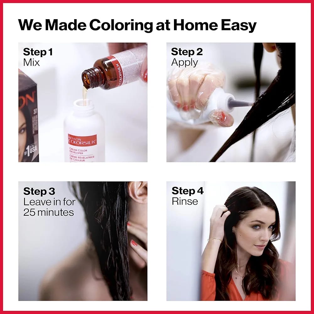 Revlon ColorSilk Hair Color #30 Dark Brown โ Ammonia Free Permanent Hair Dye - Image 2