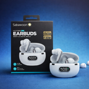 Sabawoon Smart Digital Display Wireless Earbuds โ Bluetooth these earbuds are perfect for music & gaming