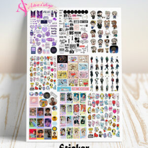 BTS Sticker Sheet Uncut 11x8Inches – High Resolution  Decorative Stickers for Journals, Laptops, Phones, Scrapbooks & DIY Crafts