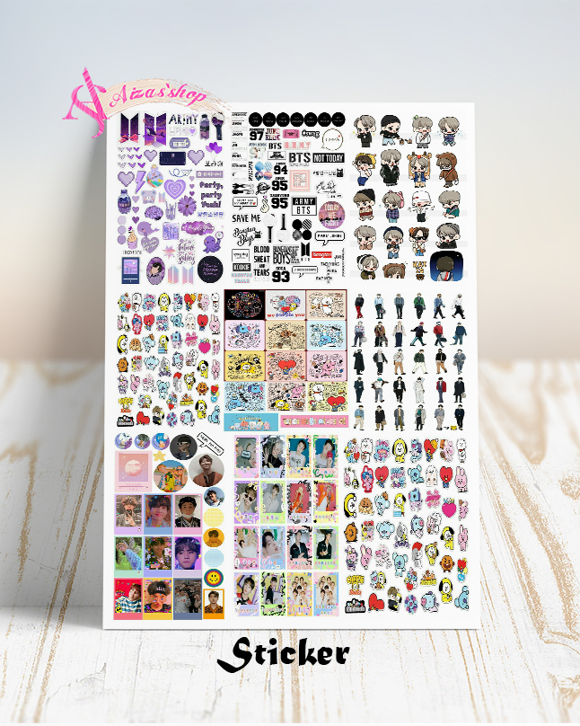 BTS Sticker Sheet Uncut 11x8Inches โ High Resolution Decorative Stickers for Journals, Laptops, Phones, Scrapbooks & DIY Crafts
