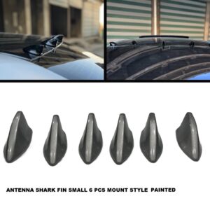Universal Shark Fin Roof Spoiler 6 Pcs Set โ Small Mount Style Painted Car Exterior Accessories