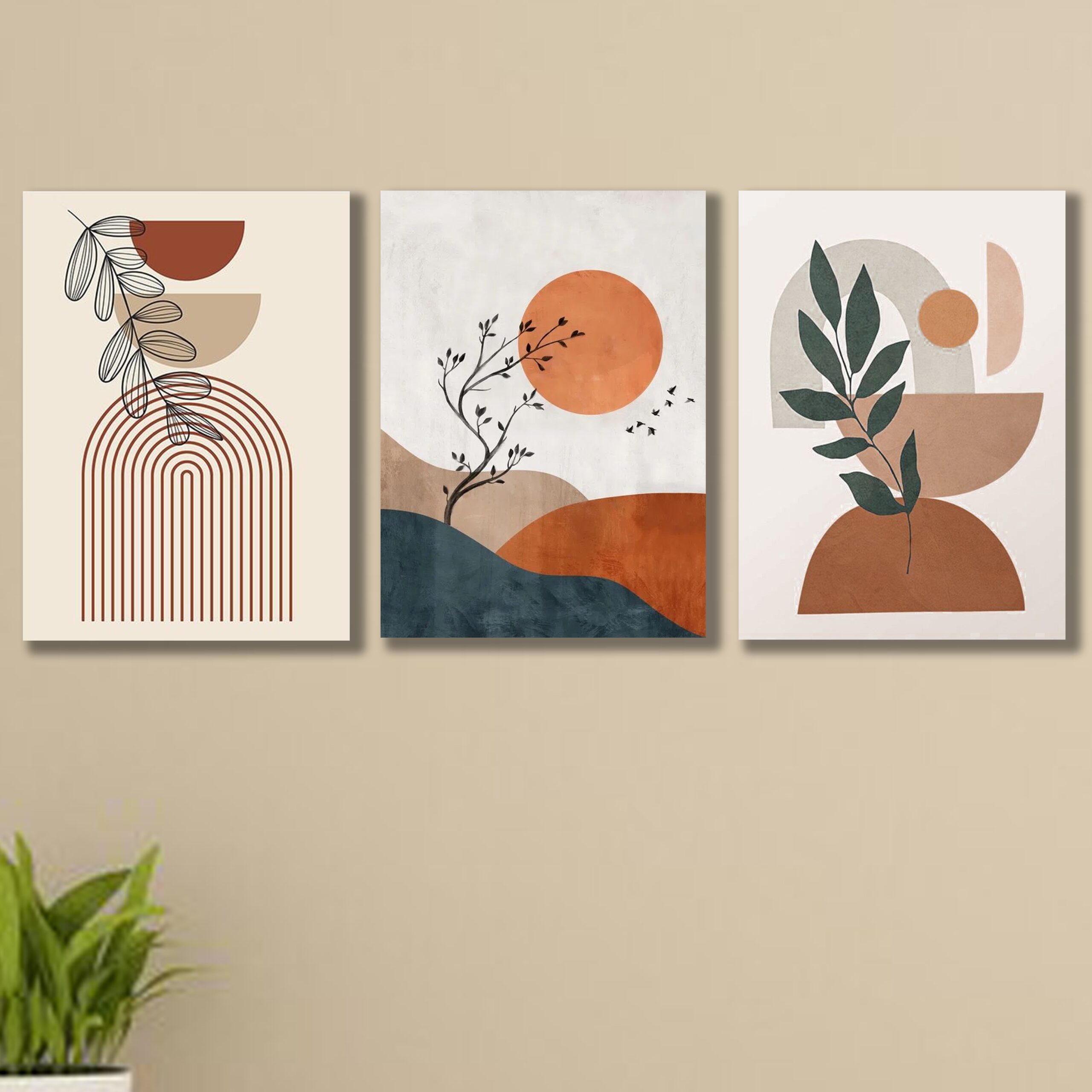 Set of 3 Premium Wall Art Photo Tiles โ Modern Home Decor Sets 8x11