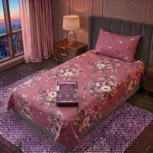 Exclusive 4 Pcs Cotton Salonica Printed Single Bedsheet