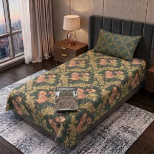 Exclusive 4 Pcs Cotton Salonica Printed Single Bedsheet