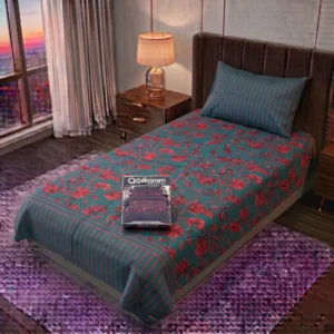 Exclusive 4 Pcs Cotton Salonica Printed Single Bedsheet