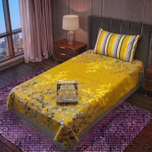 Exclusive 4 Pcs Cotton Salonica Printed Single Bedsheet