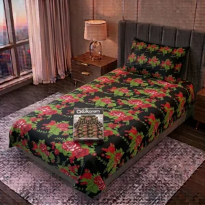 Exclusive 4 Pcs Cotton Salonica Printed Single Bedsheet