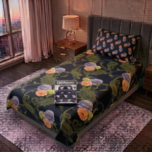 Exclusive 4 Pcs Cotton Salonica Printed Single Bedsheet