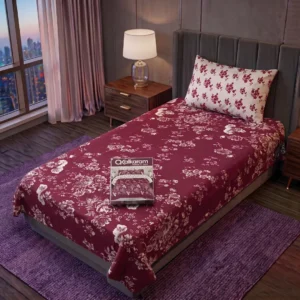 Exclusive 4 Pcs Cotton Salonica Printed Single Bedsheet