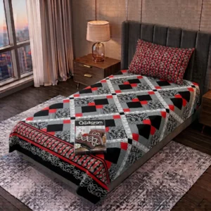 Exclusive 4 Pcs Cotton Salonica Printed Single Bedsheet