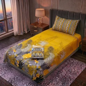 Exclusive 4 Pcs Cotton Salonica Printed Single Bedsheet