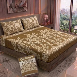 3 Pcs Cotton Salonica Printed Double Bedsheet