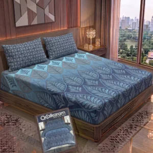 3 Pcs Cotton Salonica Printed Double Bedsheet