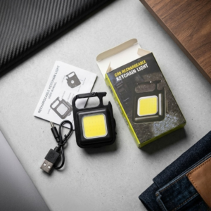 COB Rechargeable Keychain Light โ Ultra Bright Metal Body Emergency Light with Type-C Charging (With Cable)