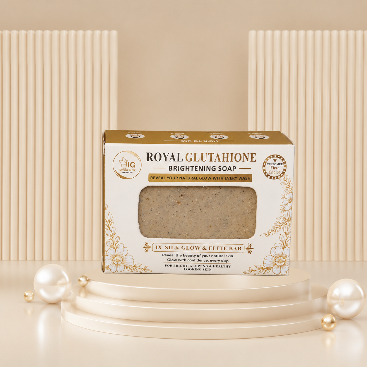 Instant Glow Royal Glutathione Brightening Soap โ Luxury Skin Brightening & Anti-Ageing Soap for Radiant, Even-Toned & Youthful Looking Skin | Premium Antioxidant Formula - Image 2