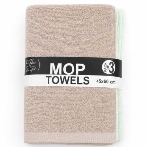 Cotton Mop Towels Absorbent Cleaning Cloths Soft Floor Mop Replacement Pads Multipurpose Household Cleaning Rags For Daily Use (Random Color) - Pack of 3