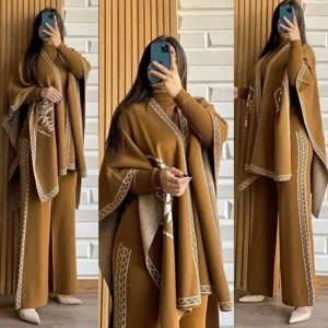 3 Pcs Women's Stitched Fleece Printed Tracksuit