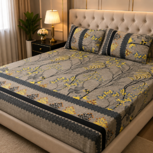 3D Crystal Cotton 3-piece Bedsheet Set