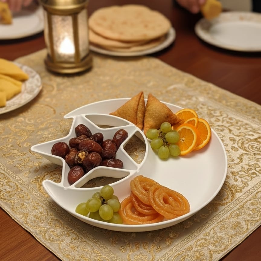 1 PCs Moon Star Serving Plate โ Decorative Dessert & Snack Plate, Stylish Star & Moon Design Dish (Plastic) - Image 2