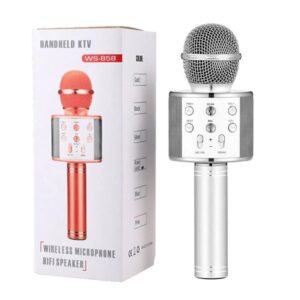 WS-858 Wireless Bluetooth Karaoke Microphone With Integrated Speaker Rechargeable Battery | Random Color