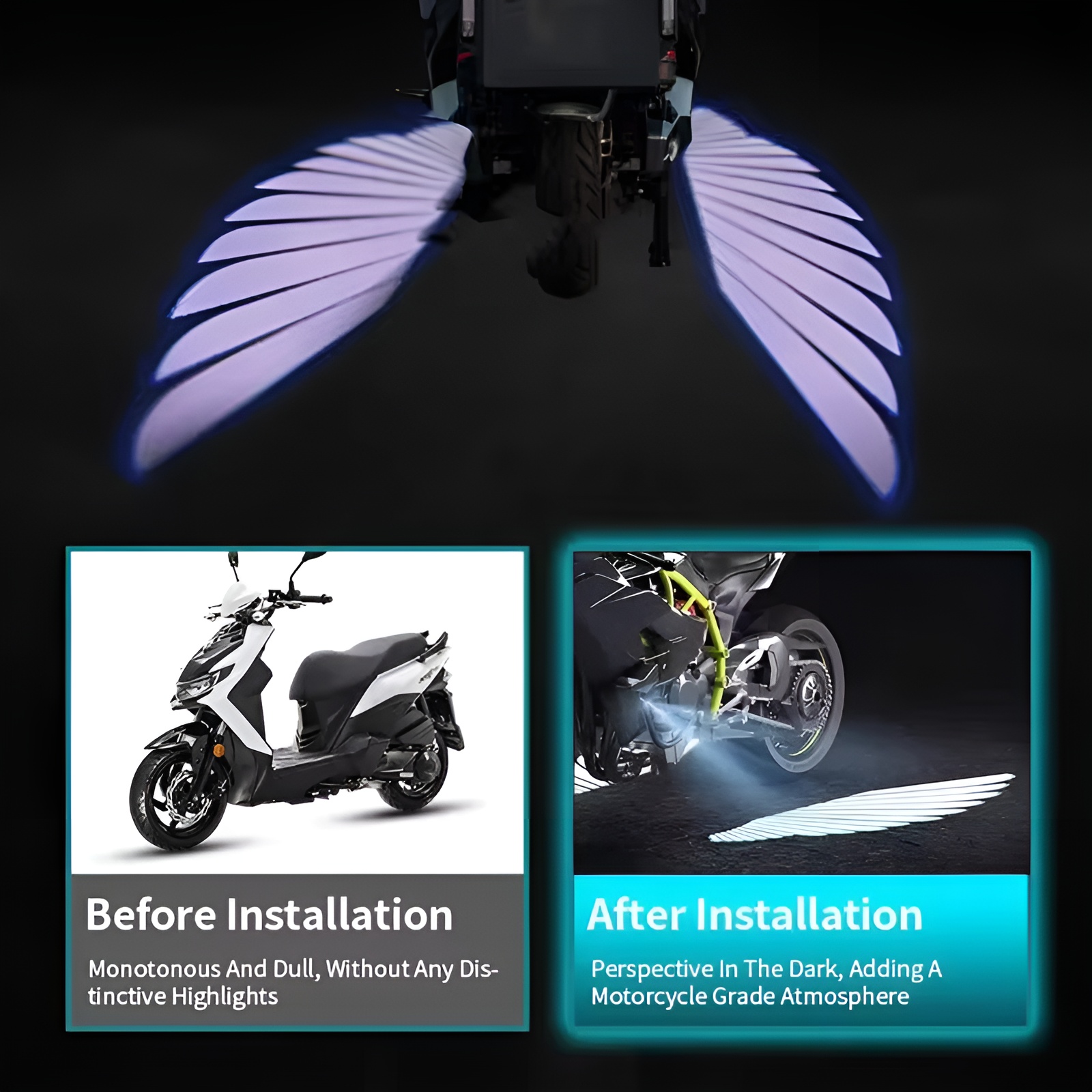 Angel Wings LED Bike Light for Motorcycles & Bikes - Image 5