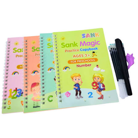 China Imported Sank Magic Book 4pcs With Refills & Pen | Kids Practice Book | Educational Tracking Books For Kids - Image 3