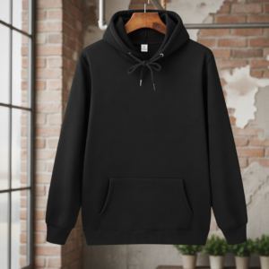 Black Polyester Hoodie – Warm, Soft & Stylish | Unisex Casual Wear for Winter & Everyday Comfort