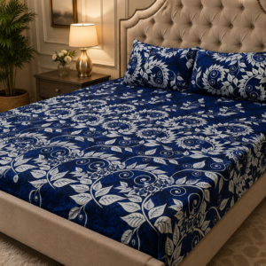 3D Crystal Cotton 3-piece Bedsheet Set - Home Accessory Designed For Bedroom (AY0010053)