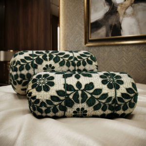 Luxury 2 Piece Soft Velvet Jacquard Gol Pillow Cover Set 36 x 17 Easy Washable Floral Design