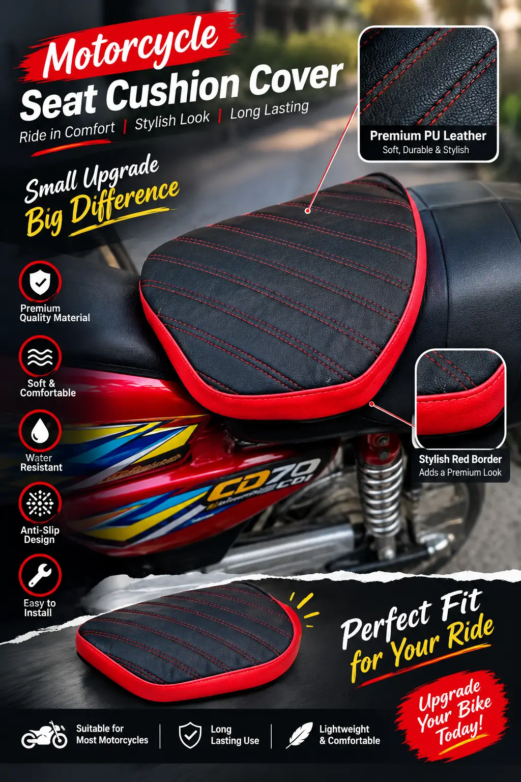 Soft Padded Bike Seat Cushion for Comfortable Riding