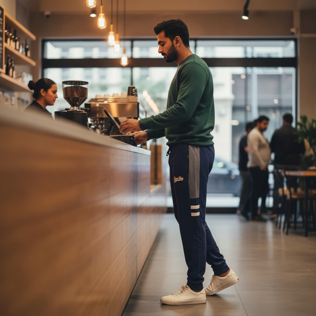 Super Dry Menโs Panel Trousers | Premium French Terry Fabric Joggers | Stylish Contrast Panel Slim-Fit Sweatpants for Gym & Casual Wear - Image 3