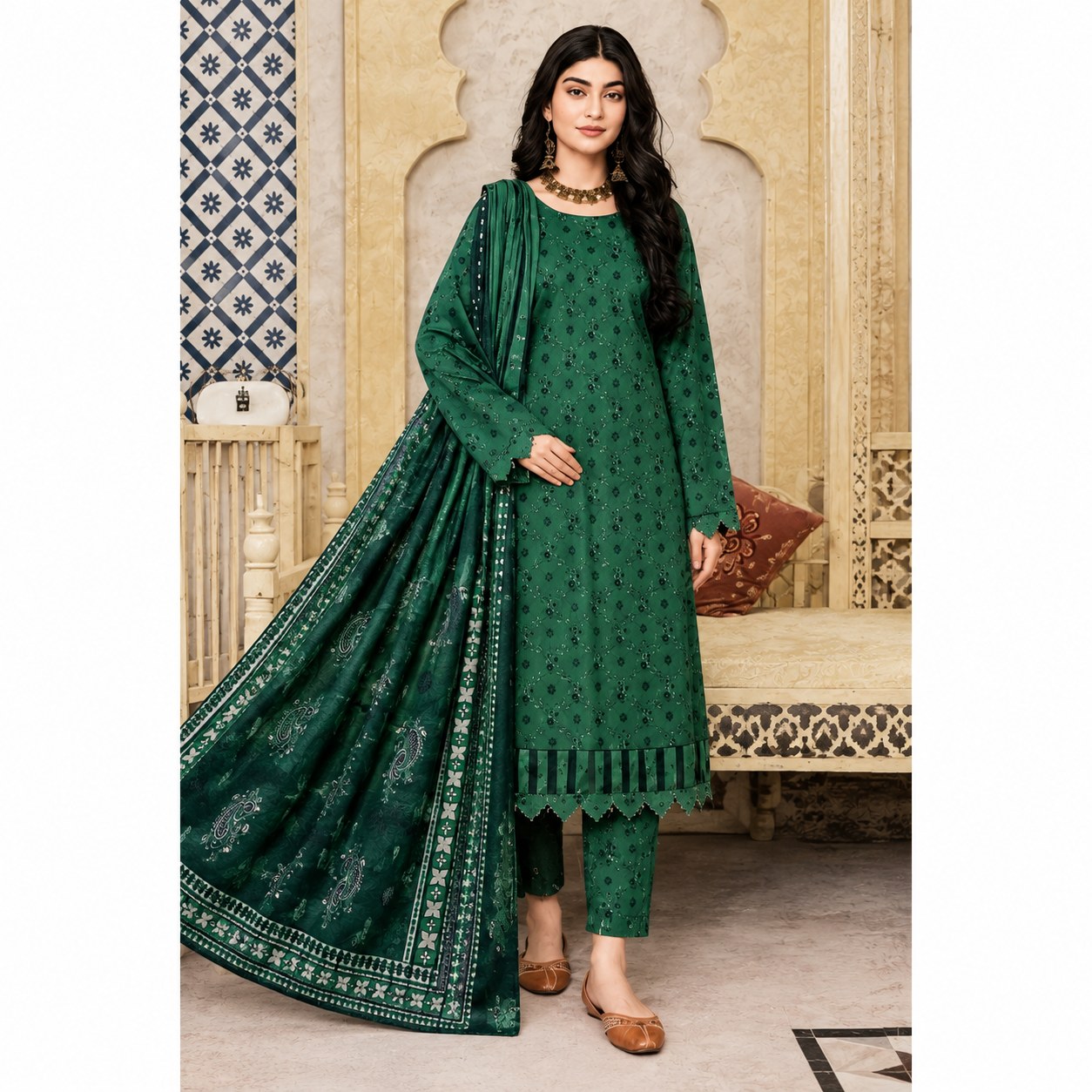 Salim Design 04 โ 3 Piece Printed Lawn Suit