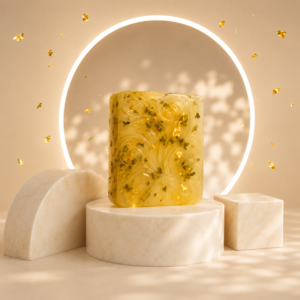 24K Gold Leaf Brightening Soap โ Handmade Luxury Soap for Glowing Skin, Dark Spots, Anti-Aging & Skin Brightening